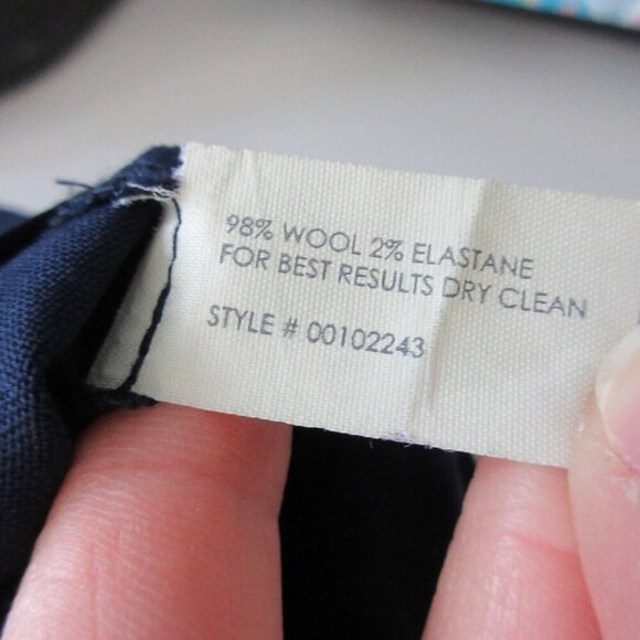 Club Monaco Pants Women's Size 8 Trouser Lightweight Tapered Wool Blend Navy 260 - Picture 11 of 12